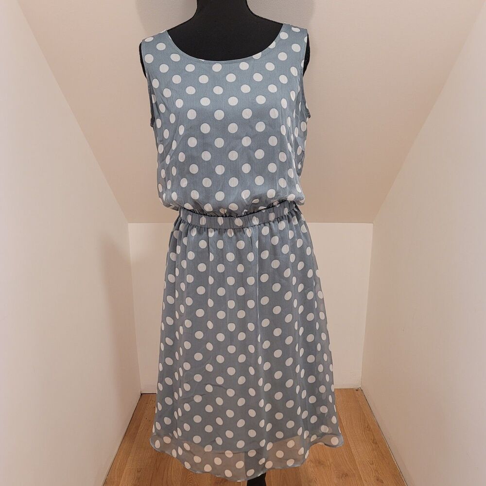 The Limited Size Small Sleeveless Polka Dot Midi Dress